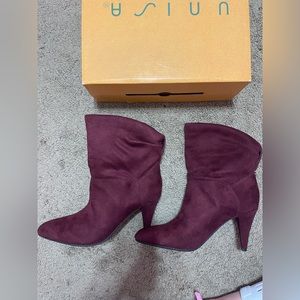 Brand new suede Cranberry heel boots. 7.5